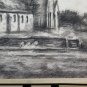 Drawing Antique View Church Countryside France Pierre Duteurtre Said Dut BM53.1
