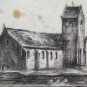 Drawing Antique View Church Countryside France Pierre Duteurtre Said Dut BM53.1