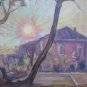 Landscape Countryside till Dawn ) Painting Antique To oil With Certificate p11