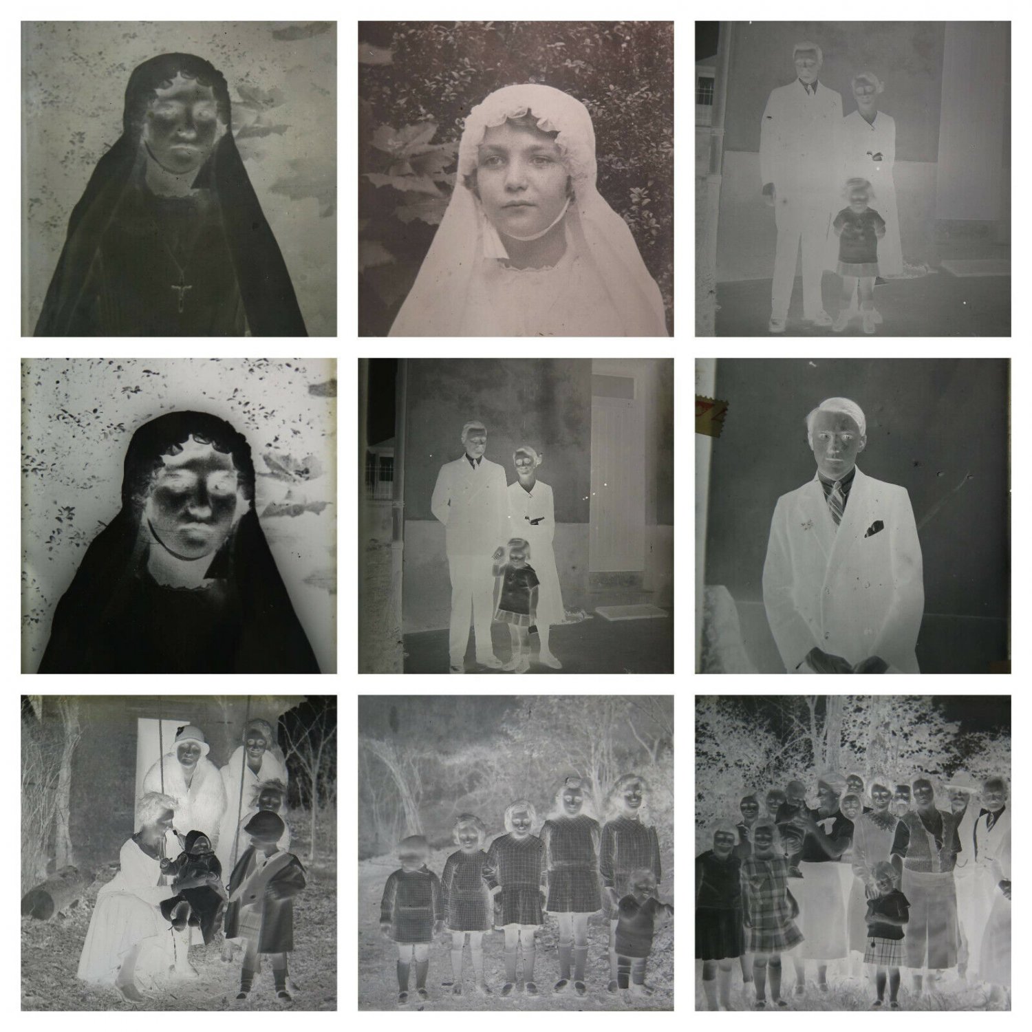 12 Negative Slab Camera Glass Magic Lantern Photographs Ancient BM56G