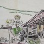 Painting Watercolour On paper Signed P. Gen France Xx Century View Country