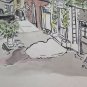 Painting Watercolour On paper Signed P. Gen France Xx Century View Country