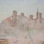 Painting Vintage View Di Castelvetro Modena from The Painter Pancaldi P31