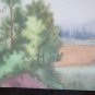 Old Painting Period Sketch Watercolour On paper landscape Countryside P14