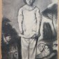 Large Drawing Antique Inspired Watteau Pierrot Pierre Duteurtre Dut BM53.1 F