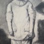 Large Drawing Antique Inspired Watteau Pierrot Pierre Duteurtre Dut BM53.1 F