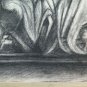 12 5/8x18 1/2in Large Drawing Antique Of Painter French Pierre Duteurtre Dut