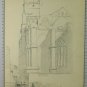 Glimpse of A Cathedral French Old Drawing Pencil On paper BM53.6B