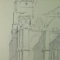 Glimpse of A Cathedral French Old Drawing Pencil On paper BM53.6B