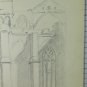 Glimpse of A Cathedral French Old Drawing Pencil On paper BM53.6B