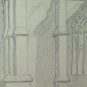 Glimpse of A Cathedral French Old Drawing Pencil On paper BM53.6B