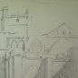 Glimpse of A Cathedral French Old Drawing Pencil On paper BM53.6B