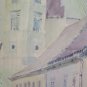 Antique Watercolour On paper Glimpse of A City' Nordic Signed Original G3