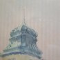 Antique Watercolour On paper Glimpse of A City' Nordic Signed Original G3