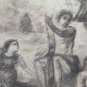 Large Drawing Antique Back Front Of Painter Pierre Duteurtre Said Dut BM53.1