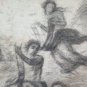 Large Drawing Antique Back Front Of Painter Pierre Duteurtre Said Dut BM53.1