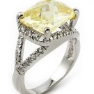 YELLOW RECTANGULAR STONE CZ RING