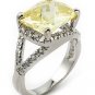 YELLOW RECTANGULAR STONE CZ RING