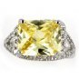 YELLOW RECTANGULAR STONE CZ RING