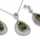 5 PIECE DROP SHAPE SMOKEY GLASS W/CZ