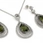 5 PIECE DROP SHAPE SMOKEY GLASS W/CZ