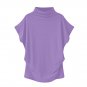Women Casual Turtleneck Short Sleeve Cotton girl Solid Casual Blouse