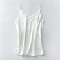 Spaghetti Strap Top Women Halter V Neck Basic White Cami Sleeveless Satin Silk Tank Tops