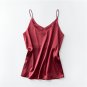 Spaghetti Strap Top Women Halter V Neck Basic White Cami Sleeveless Satin Silk Tank Tops