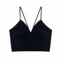 2 Colors Black White Satin Cami Tops Women's Bralette Bustier Bra Vest Shirt V Neck Ladies