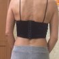 2 Colors Black White Satin Cami Tops Women's Bralette Bustier Bra Vest Shirt V Neck Ladies