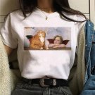 cat van gogh t shirt women art print Oil aesthetic Cute funny tshirt 90s cartoon ulzzang Casual