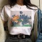 cat van gogh t shirt women art print Oil aesthetic Cute funny tshirt 90s cartoon ulzzang Casual