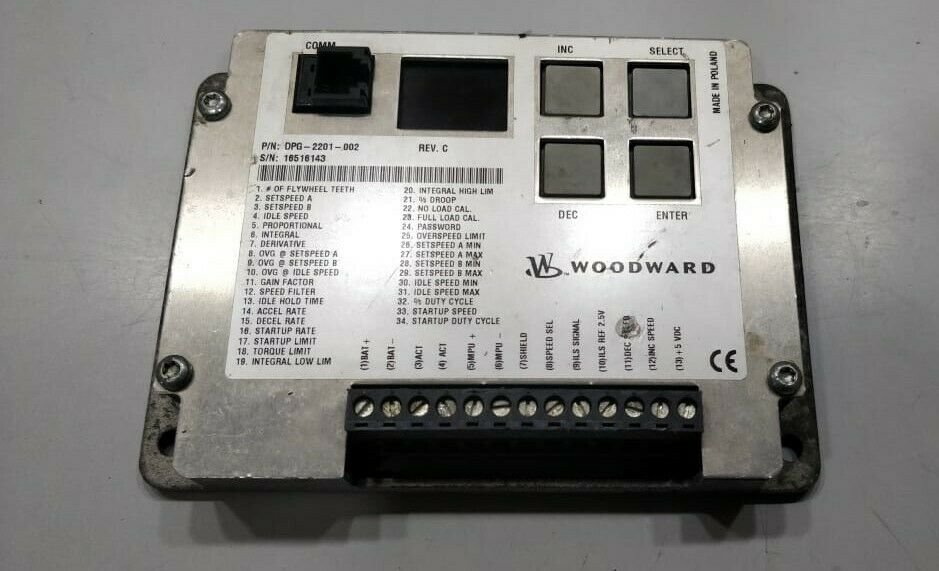 Cummins / Woodward Governor Controller Part No. DPG-2201-002. Serial No.13904238