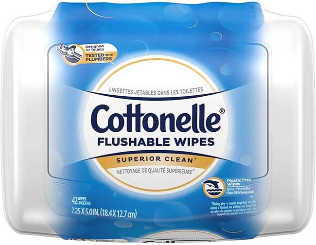 Cottonelle Ultrafresh Flushable Wet Wipes, 1 Refillable Tub, 42 Total Wipes