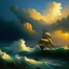 Digital ART Ivan Aivazovsky style "Storm in Sunny Day"