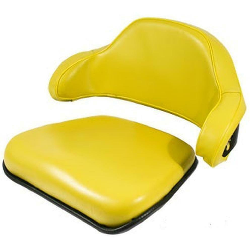 Seat Cushion Set 2 Pc Steel Back Yellow Vinyl Fits John Deere 4020