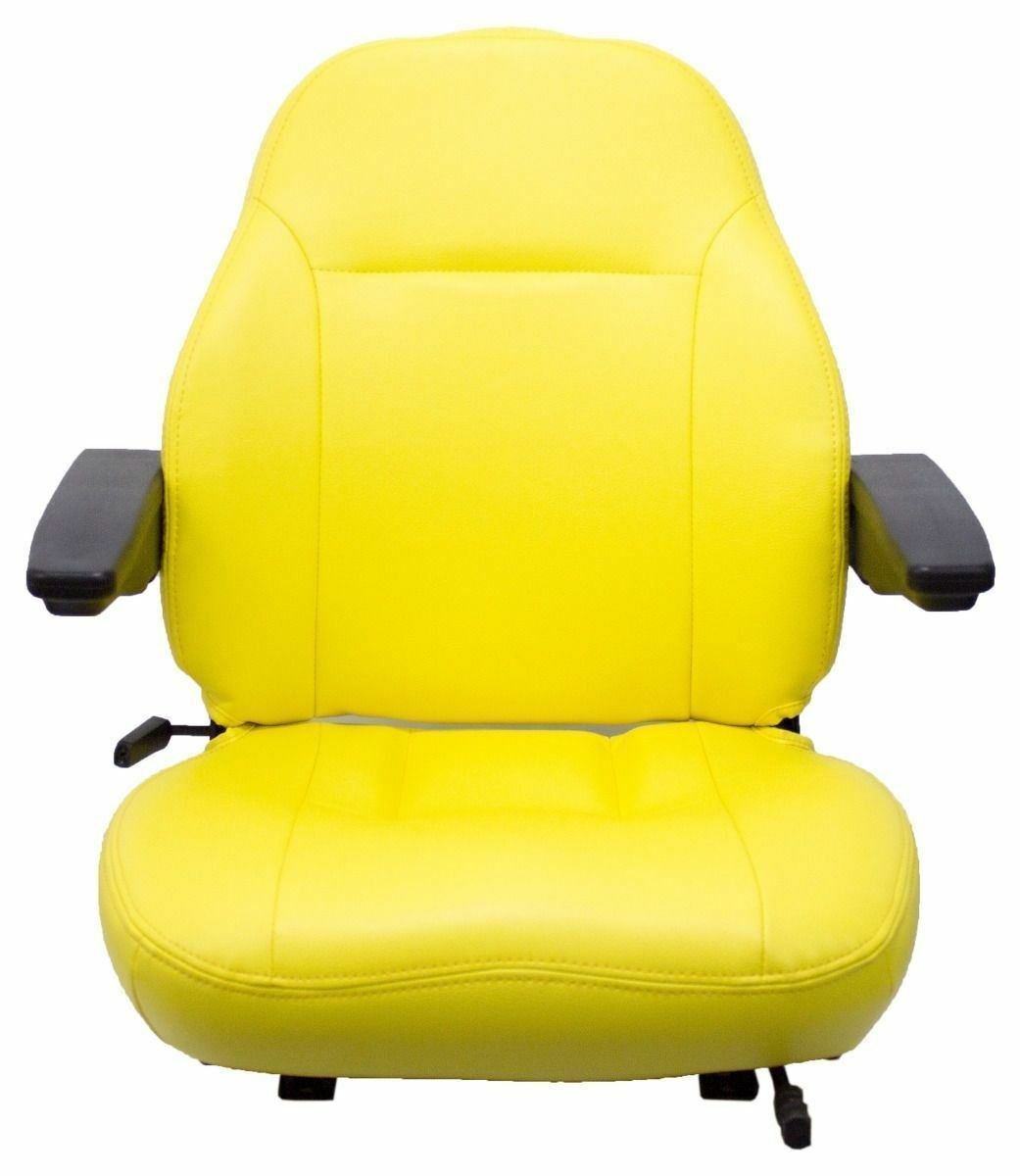 John Deere Yellow Vinyl Seat with Armrests For 5083E 5093 6110 6120