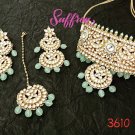 Mint Kundan choker set