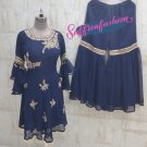 Royal blue sharara dress