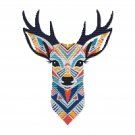 Deer face with geometric pattern - Cross stitch pattern