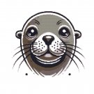 The face of a fur seal - Cross stitch pattern PDF