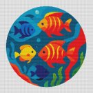 Blue sea with fishes - Cross Stitch Pattern PDF - Instant Download