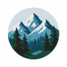Landscape with fir trees and mountains - Cross Stitch Pattern PDF - Instant Download Landscape with fir trees and mountains - Cross Stitch Pattern PDF - Instant Download