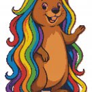 Gopher with beautiful colored hair - Cross stitch pattern PDF