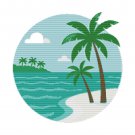 Maldives Background - Turquoise Water with Palm Trees - Cross stitch pattern PDF
