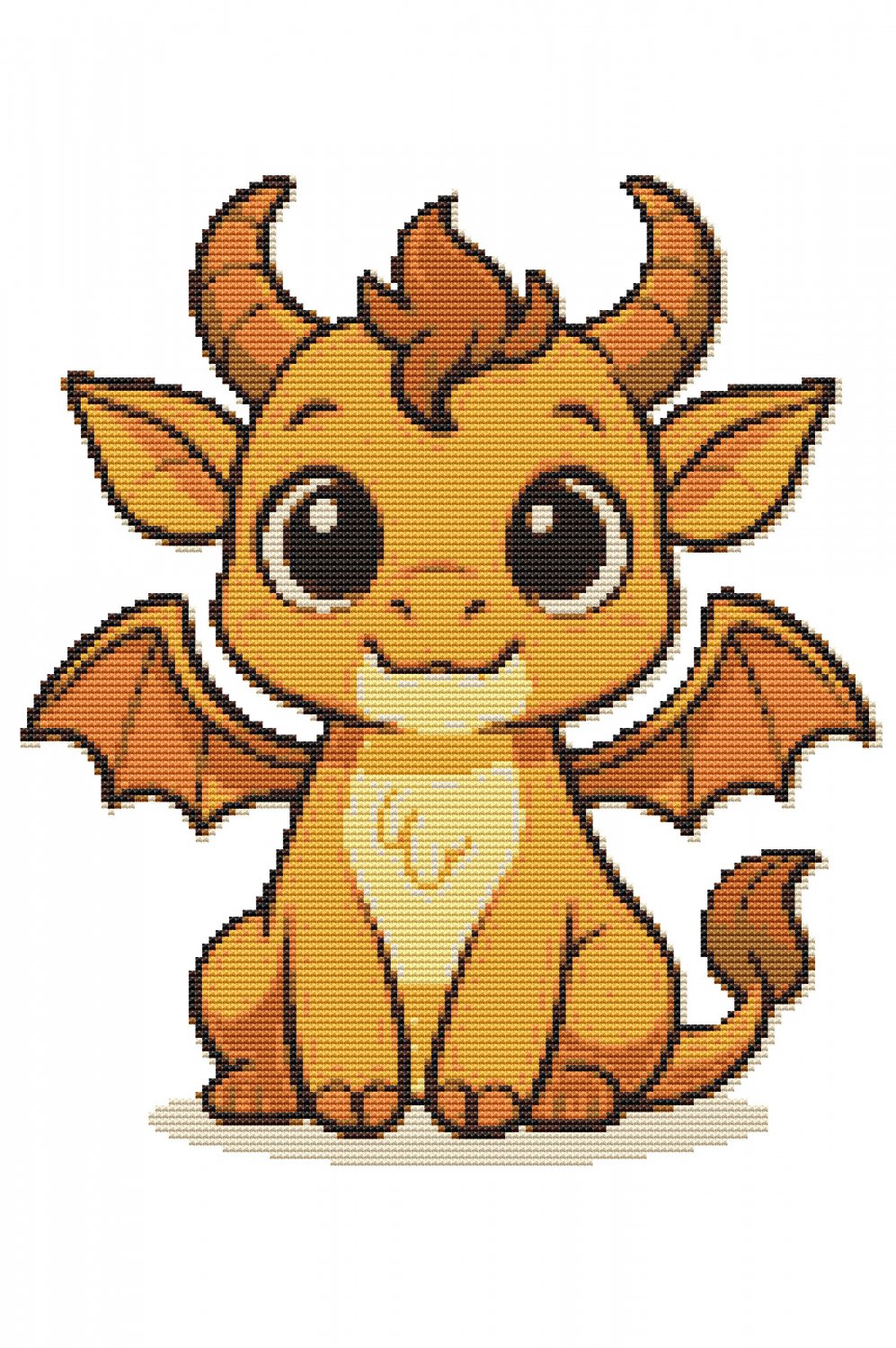 Beautiful cute animal with wings - Cross stitch pattern PDF