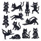 12 cats doing yoga - Cross stitch pattern PDF