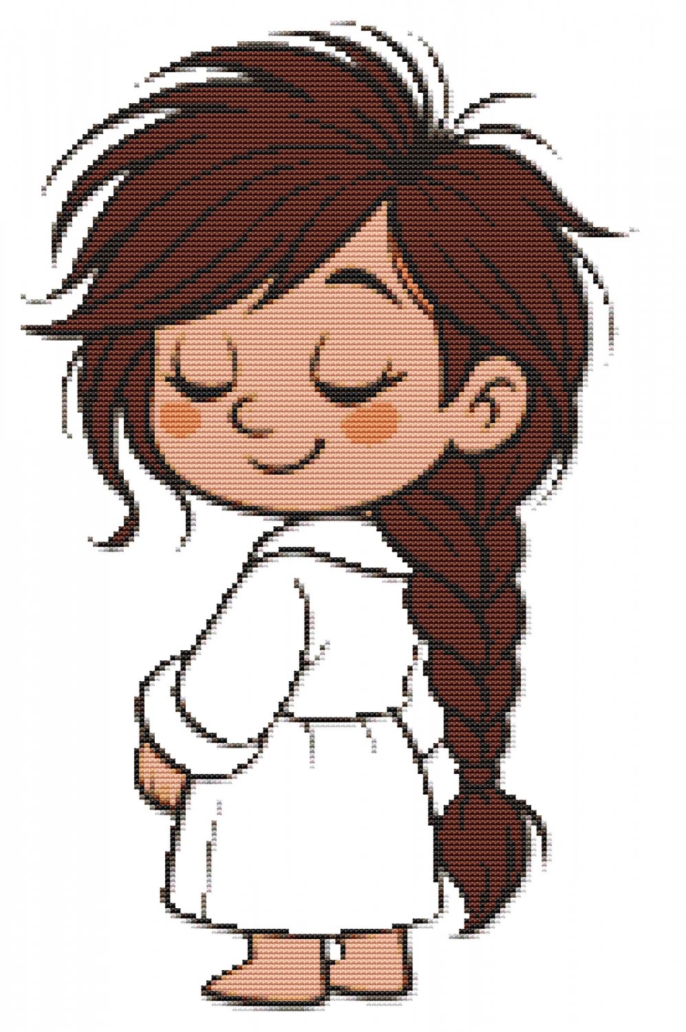 Girl in a white coat - Cross stitch pattern PDF - Instant download