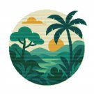 Sunrise in the green tropics - Cross stitch pattern PDF