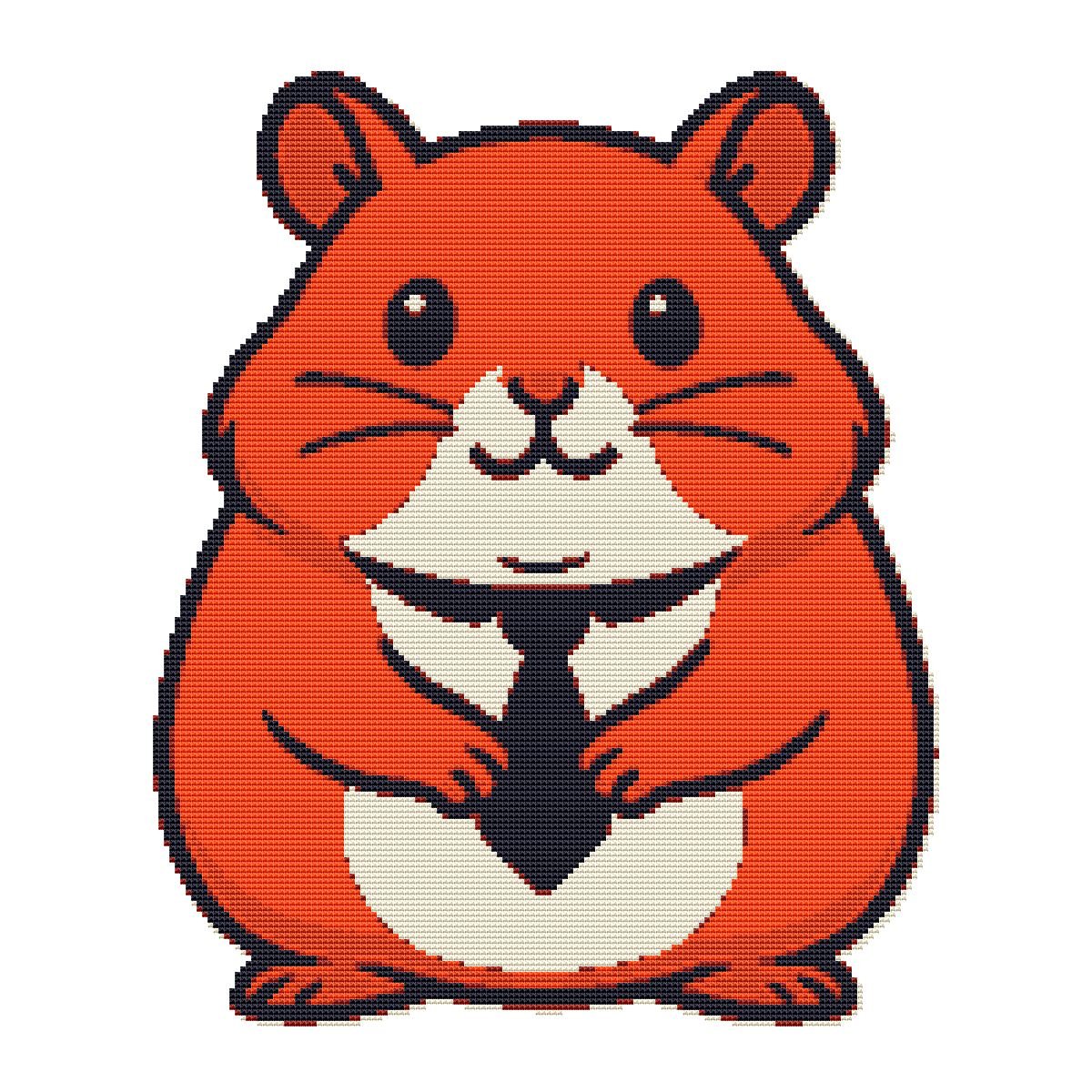 Cute hamster in a tie - Cross Stitch Pattern PDF - Instant Download